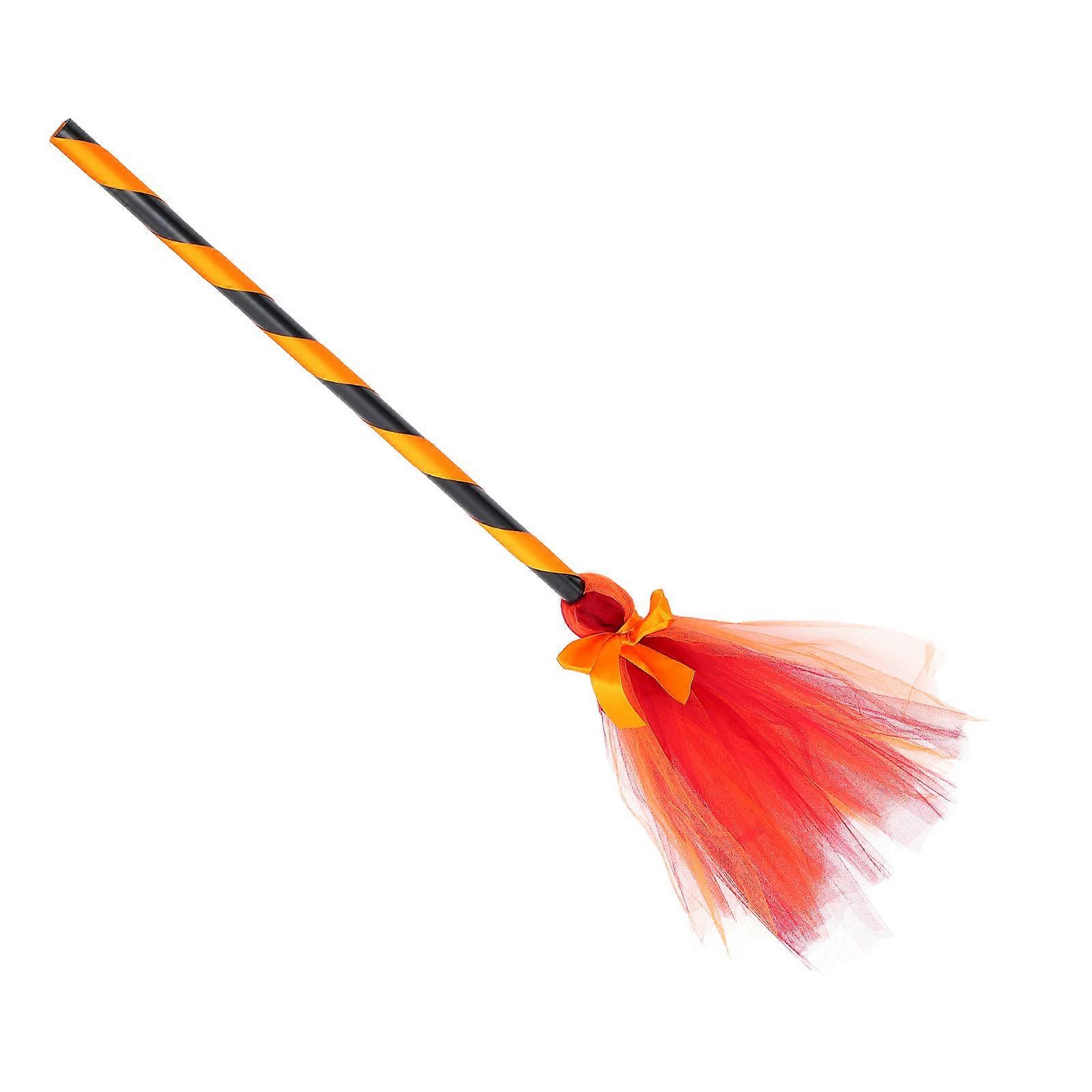 Creative Plastic Witch Broom Prop for Halloween Costume Parties & Role Play Adorable Design for Festive Fun