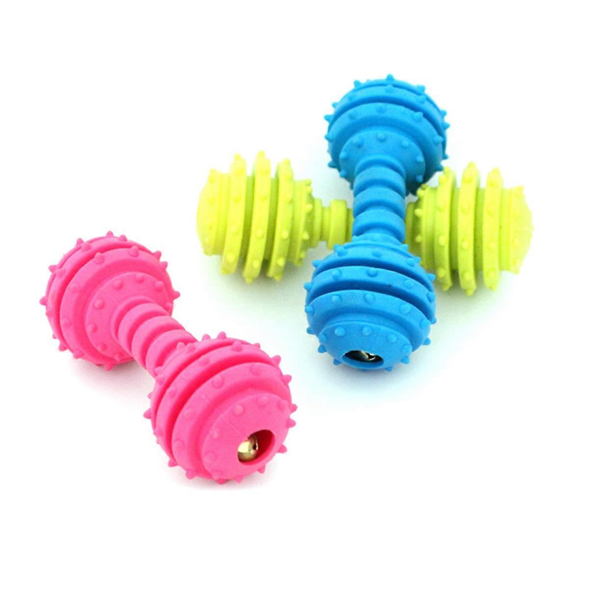 Teething Squeaky Toys Barbell Chew Toy for Puppy Use 3Pcs Pack