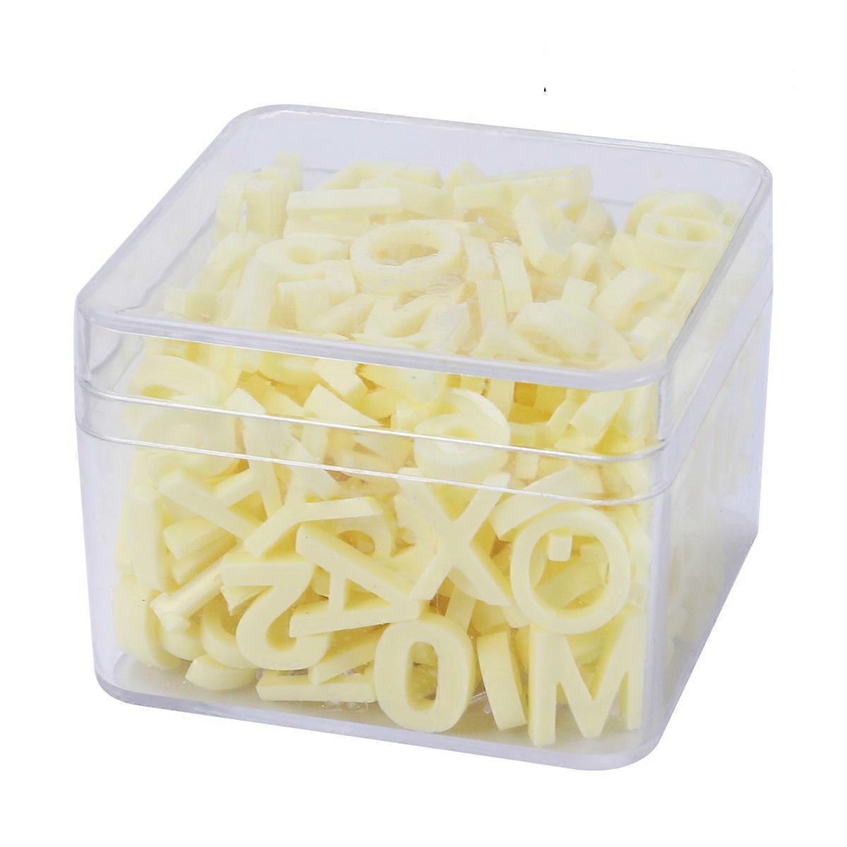 200Pcs Assorted Letter Beads Alphabet Pendants Resin Beads for DIY Bracelets Kids Educational Toys Handmade Gift Yellow