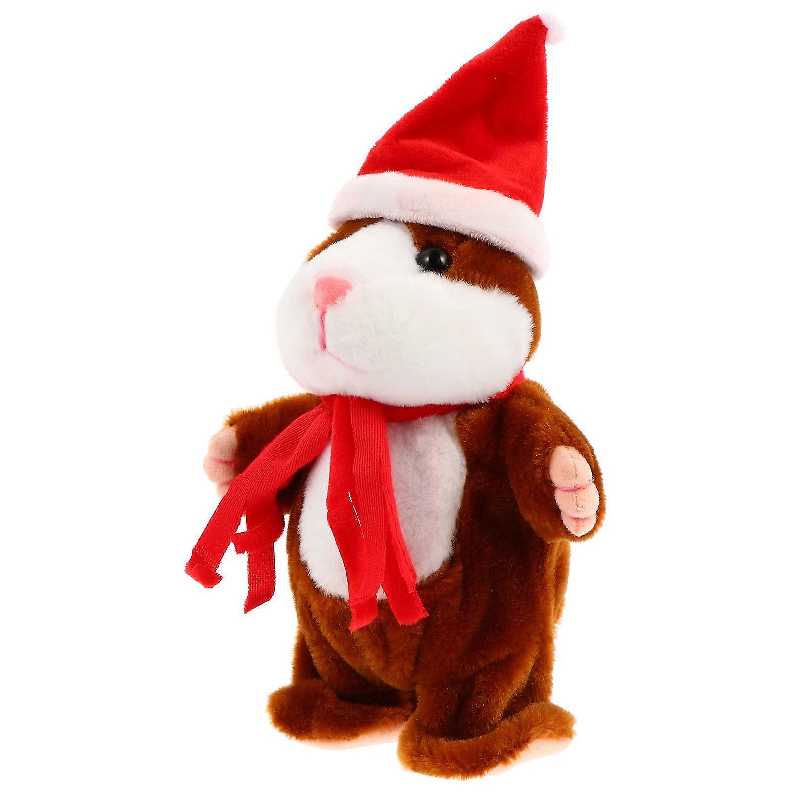 Creative Electric Hamster Plush Toy – Adorable, Educational, Soft Plush Mouse with Christmas Scarf for Fun Play and Learning
