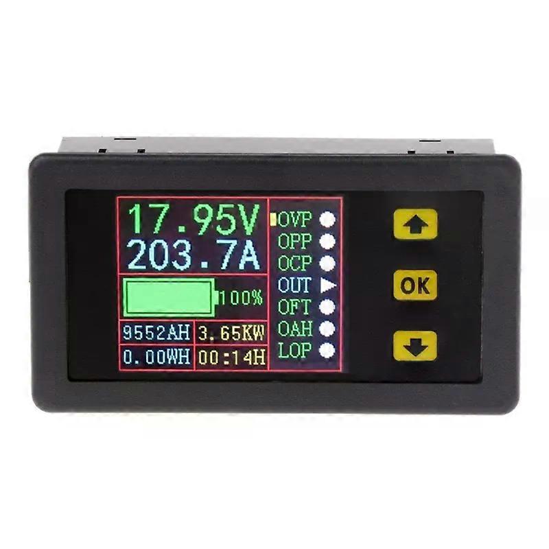 Digital Charge-Discharge Multimeter Battery Tester, Color TV LCD Screen Voltmeter Ammeter DC 0-90V 0-20A Volt Amp Meter