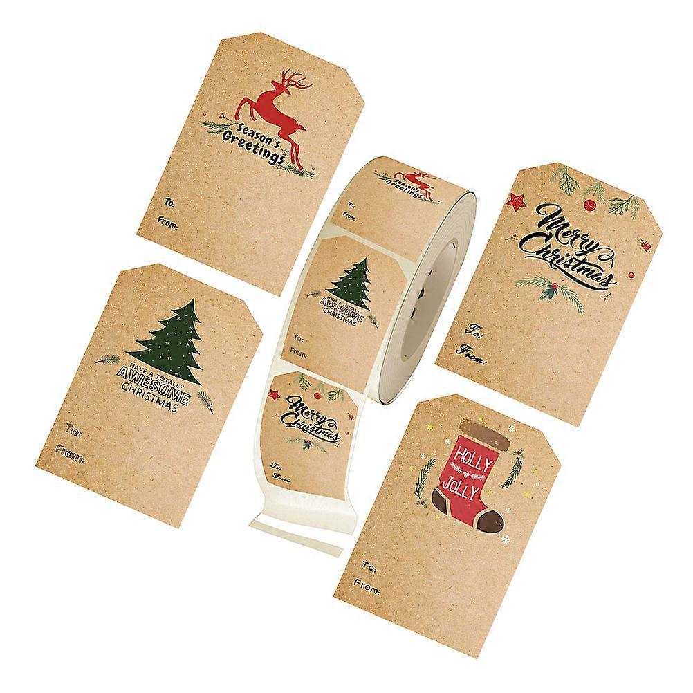 Christmas Sticky Labels Crafting Roll Featuring Round Shape Suitable For Holiday Decorations 1 Roll