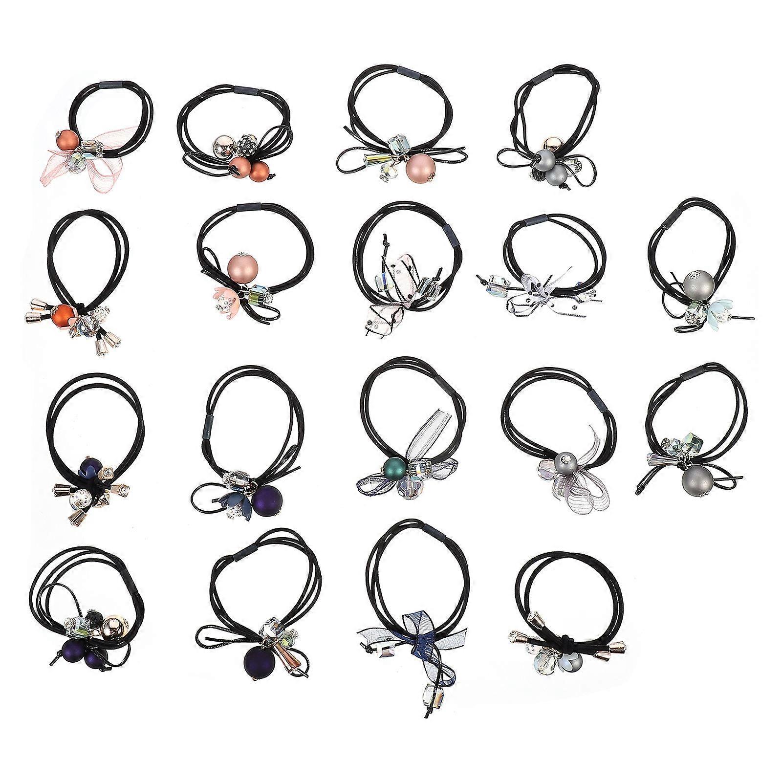 18pcs Stylish Elastic Hair Ties Practical Rubber Bands for Ponytail Holders