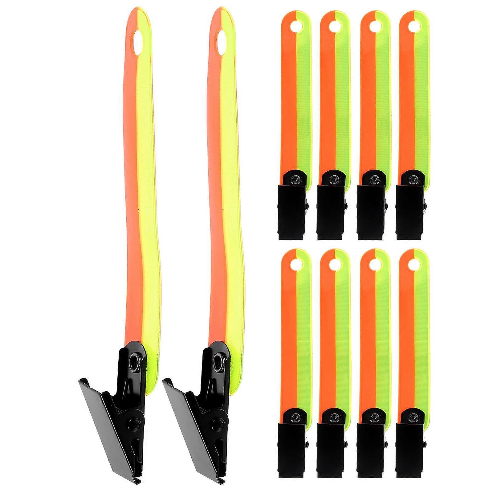 12pcs Reflective Trail Markers Durable PVC Outdoor Hunting Accessories High Visibility Clips for Trail Marking Easy Installation