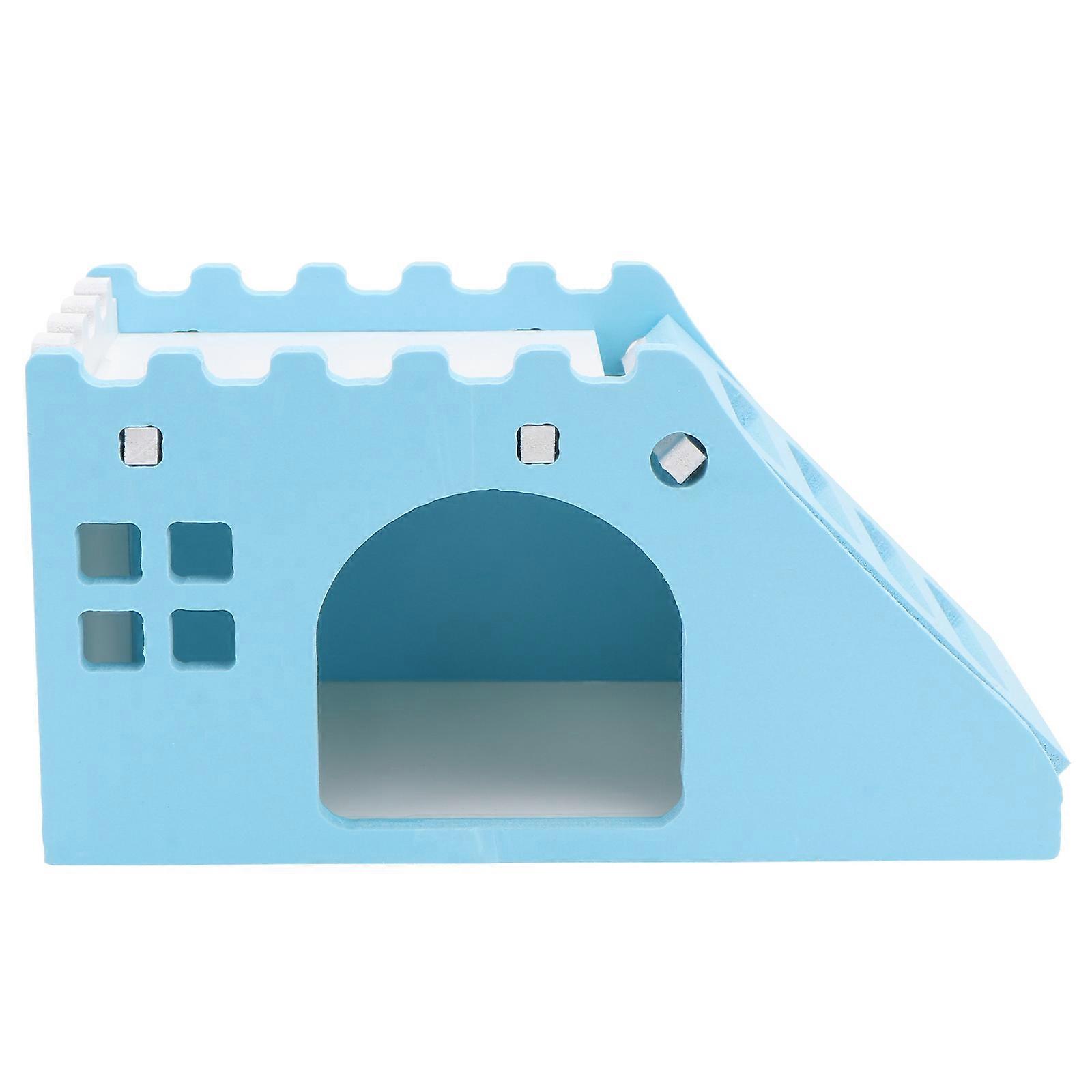Blue Plastic Hamster House for Small Pets Toys Creates Nest Increases Play Interest 1pc