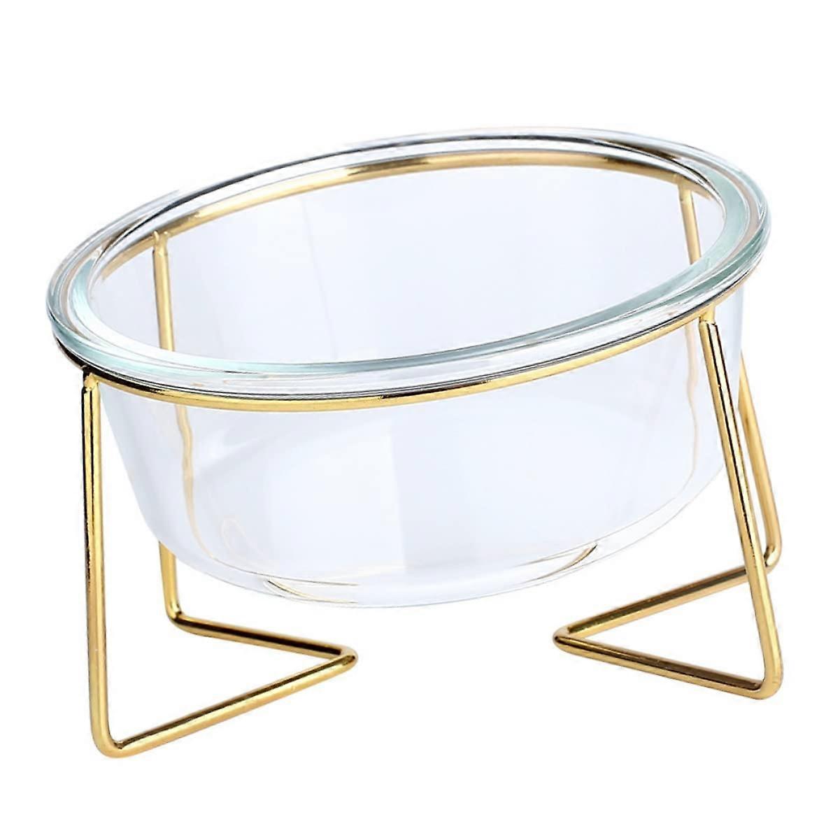 High-Footed Glass Bowl for Pets, Non-Slip Dog and Cat Food Bowl, Practical Design for Comfortable Feeding, Easy to Clean