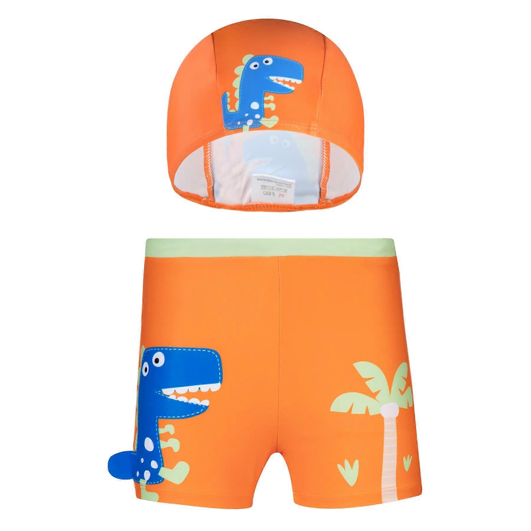 Kids Boys Swim Shorts & Cap Set UPF 50+ Quick Dry Trunks Beachwear Age 2-14
