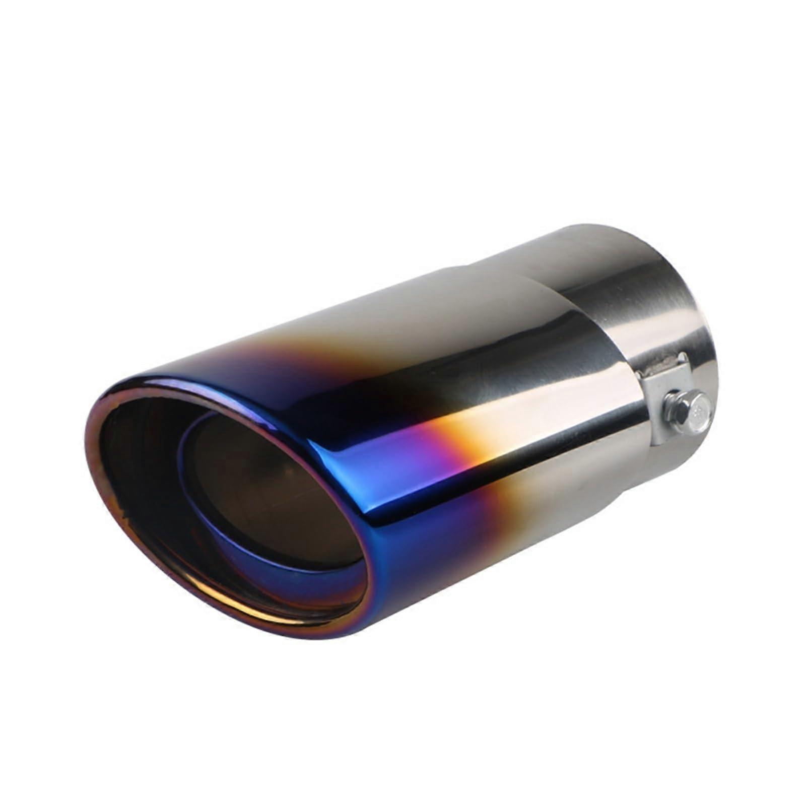 Universal Stainless Steel Exhaust Tips, Round Chrome Auto Tailpipe, 2.5 Inch Diameter, Compatible with Most Vehicles