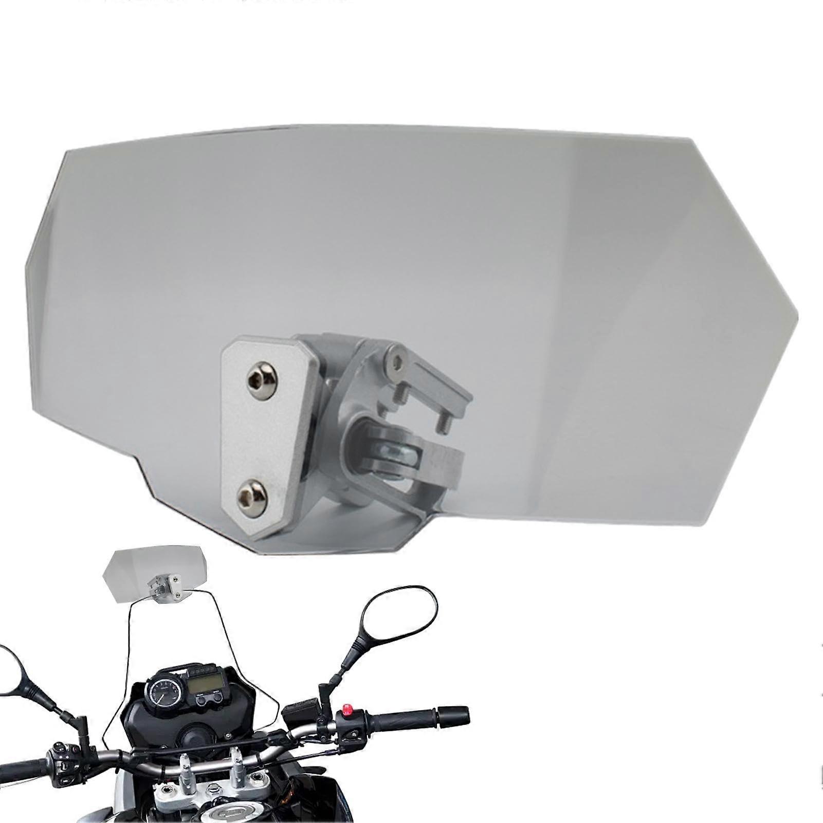 Motorcycle Wind Screen Adjustable Windshield Spoiler Clip 27x12cm Gray for Wind Deflector Extension on Motorcycles