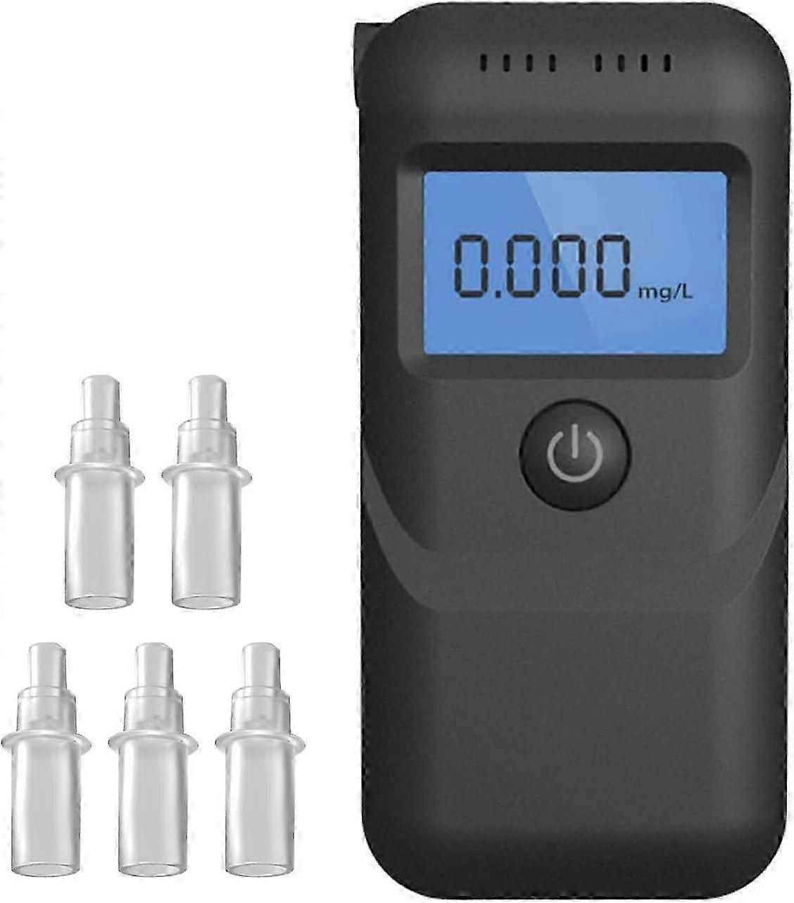 Professional Digital Alcohol Breathalyzer Tester with Blue LCD Display, High Accuracy Promille Meter for Police & Personal Use