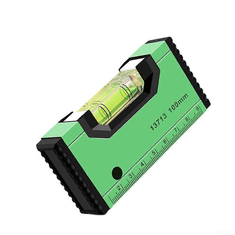 Mini spirit level made of aluminum alloy with strong magnets and clear bubble for easy use (100 mm)