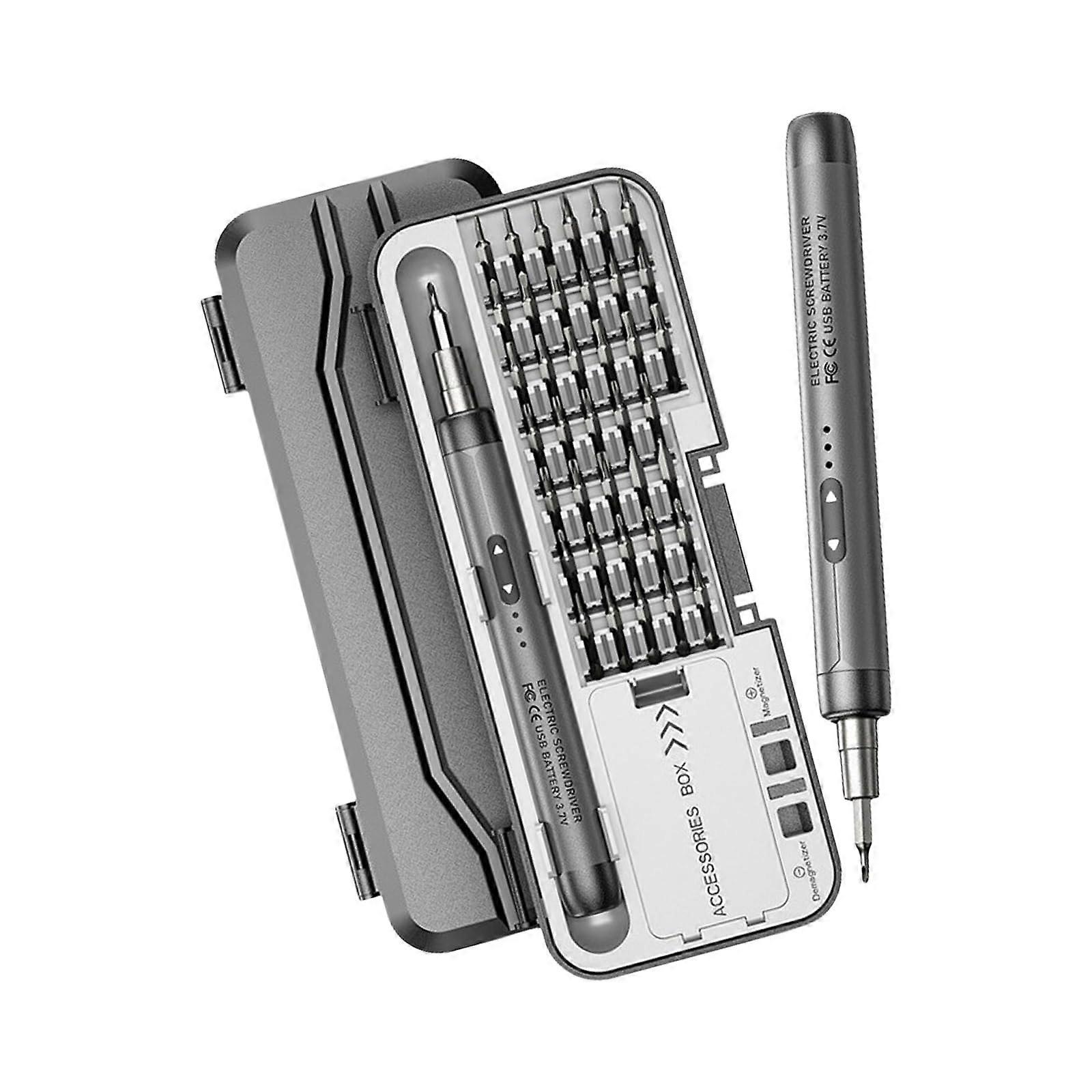 46 in 1 Electric Screwdriver Set, 3.7V Rechargeable Household Tool Kit with Multiple Accessories for Repairs