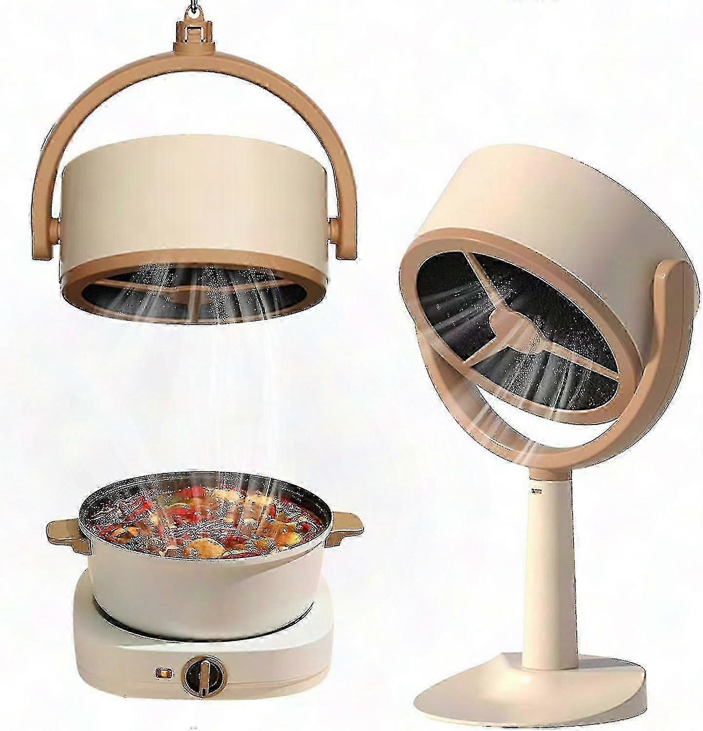 Portable Range Hood with 2-Speed Exhaust Fan, Adjustable Hanging Mini Extractor Hood for Strong Suction & Low Noise Filtering