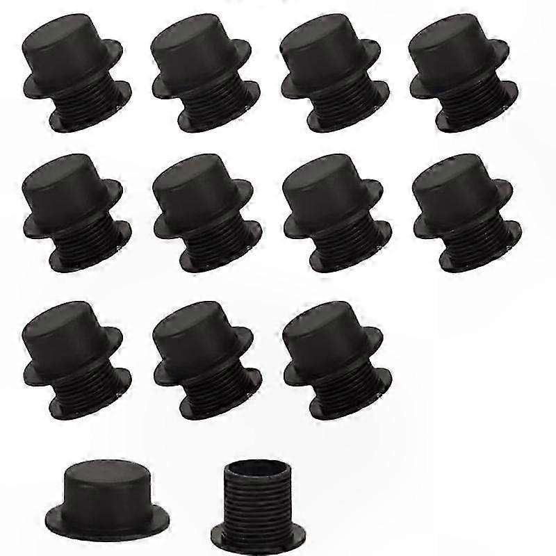 Black Rubber Screw Rivets for Beach Tote Bag Handles and Straps, Replacement Buttons (12 Sets)