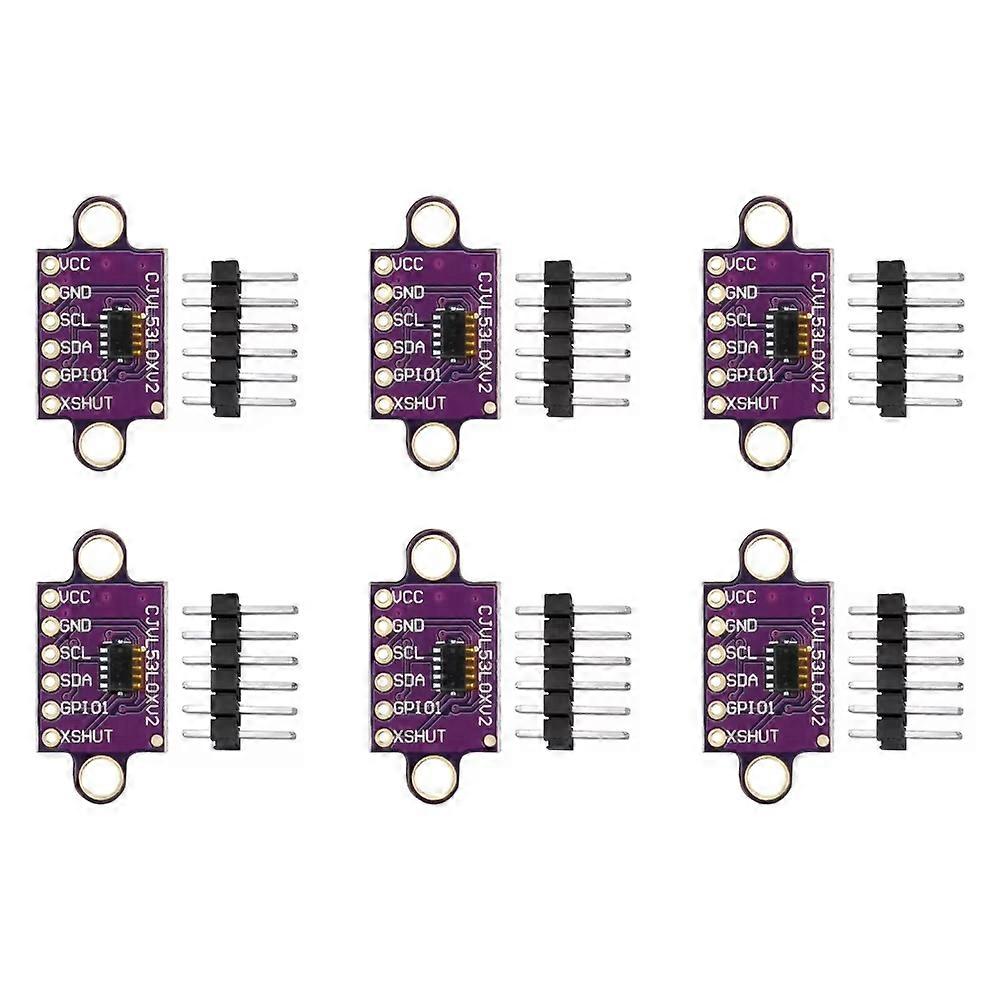 6PCS VL53L0X V2 Laser Distance Measuring Sensor Module Time-of-Flight Distance Measurement with Serial and PWM Output