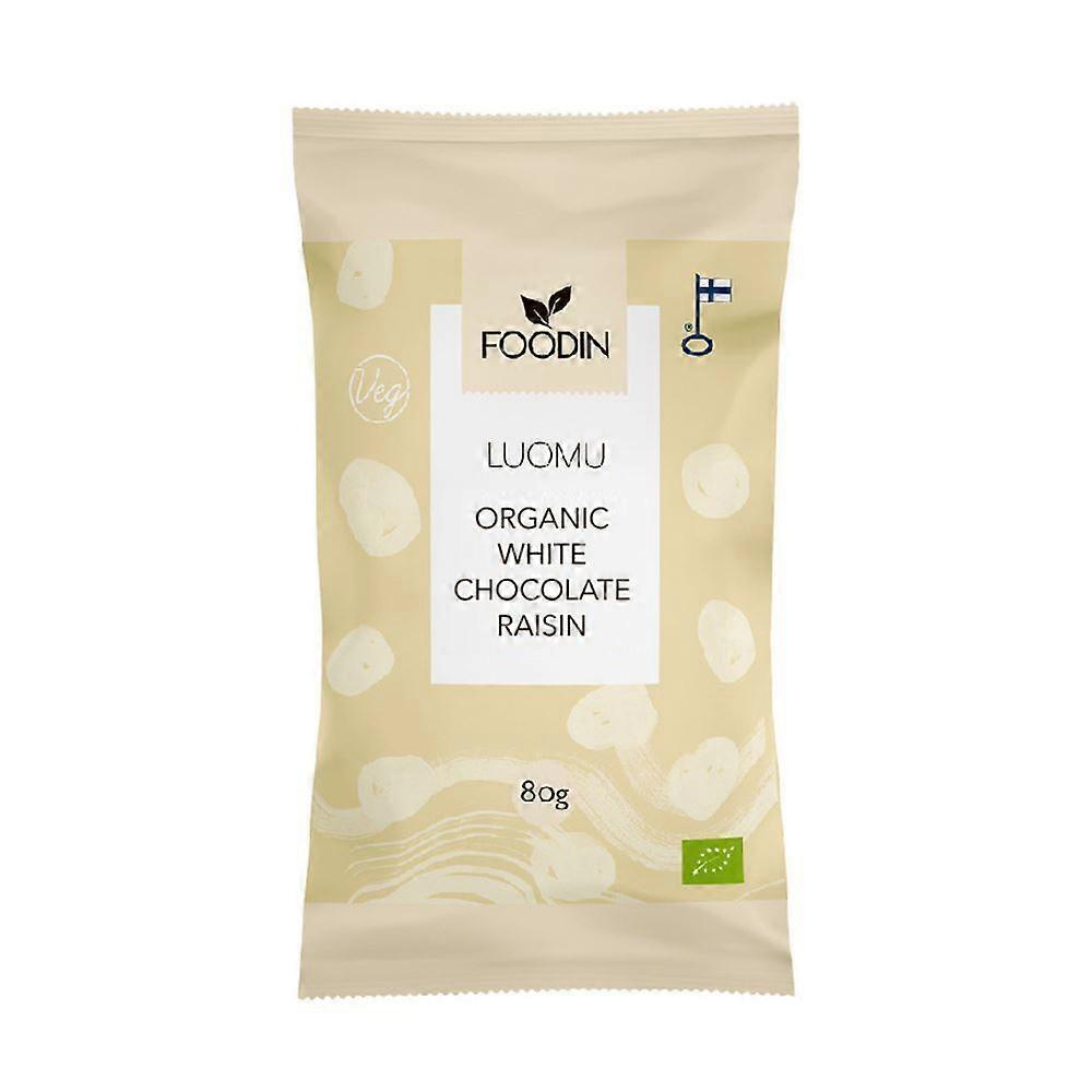 Foodin Organic Raw White Chocolate Raisins 80g - 4 Pack