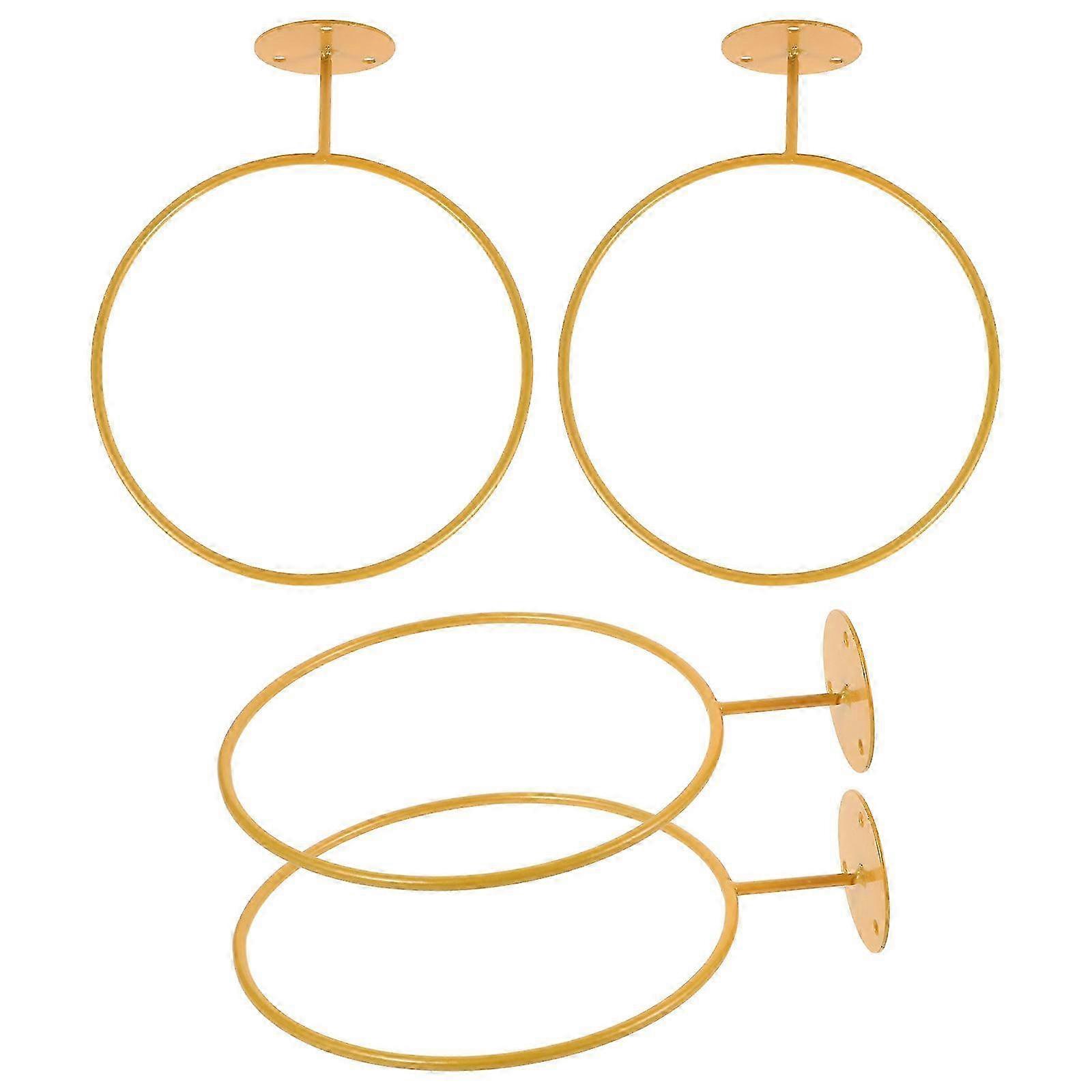 Multi-Functional Basketball Wall Mount Storage Rack Golden Rectangular 4Pcs