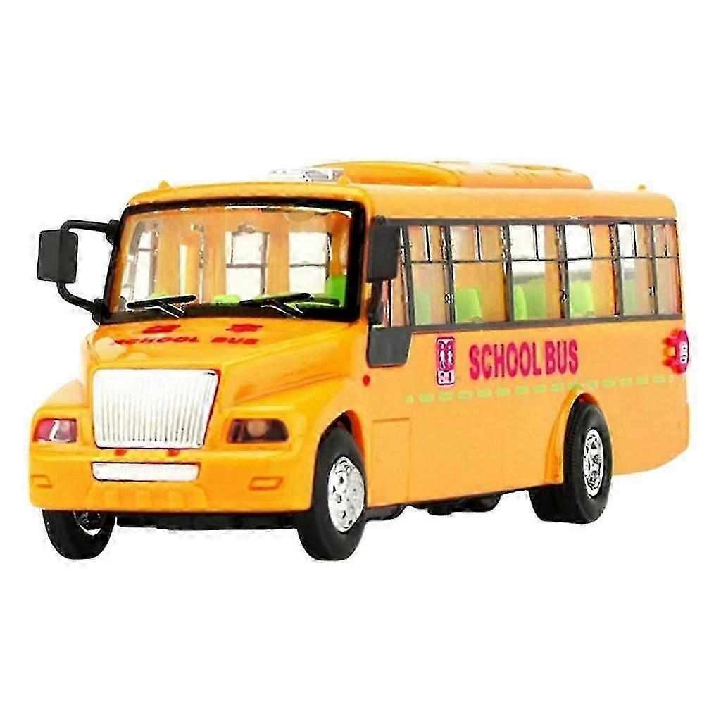 Simulation School Bus Model Toys Interactive Sounds and Lights for Gift B hr