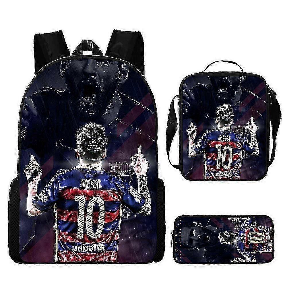 Trendy Messi Printed School Backpack Combo - Includes Satchel & Pen...