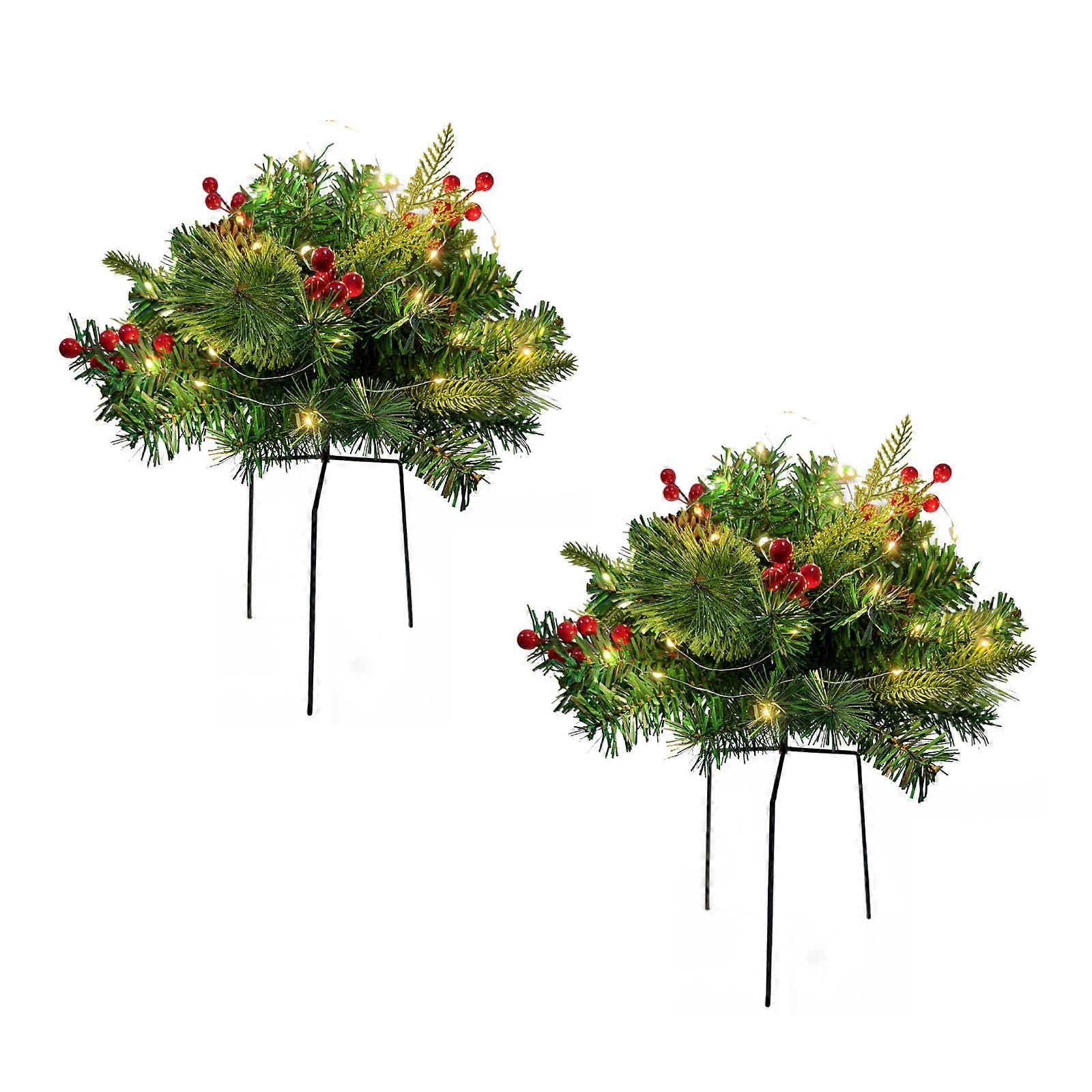 Light Holiday Pine Tree Realistic Branch Texture Auto Lighting Function Rustproof Frame Perfect for Home Party Decors Multicolor