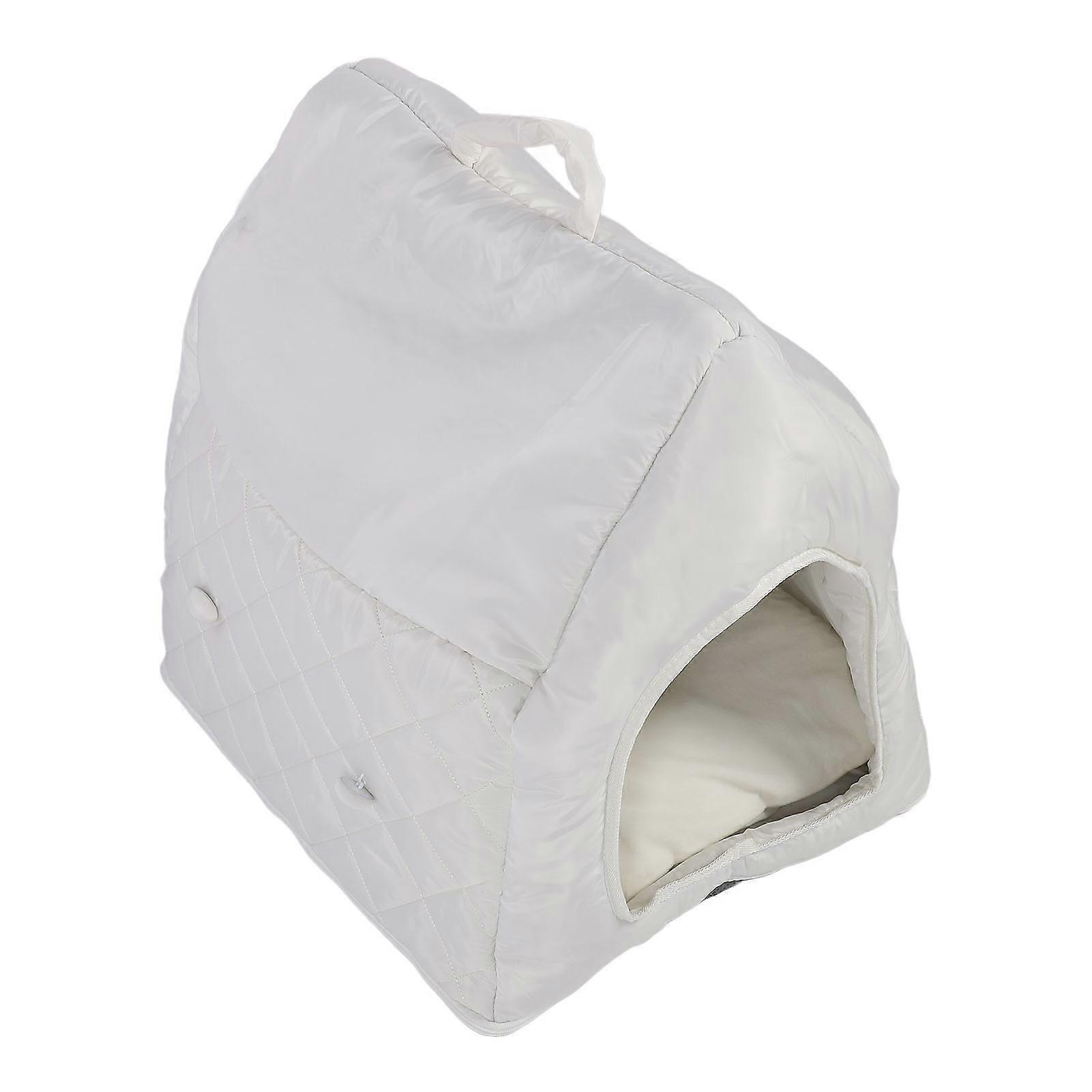 Pet House with Heating Pad 60x53x45cm Beige Auto Off Timer