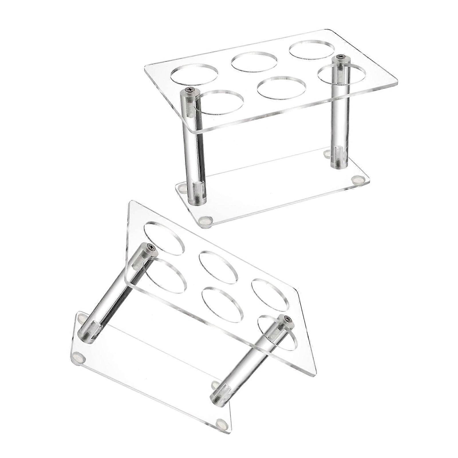 Multipurpose Food Display Stands for Event 2 Pack Acrylic Dessert Holders with 6 Positions Clear