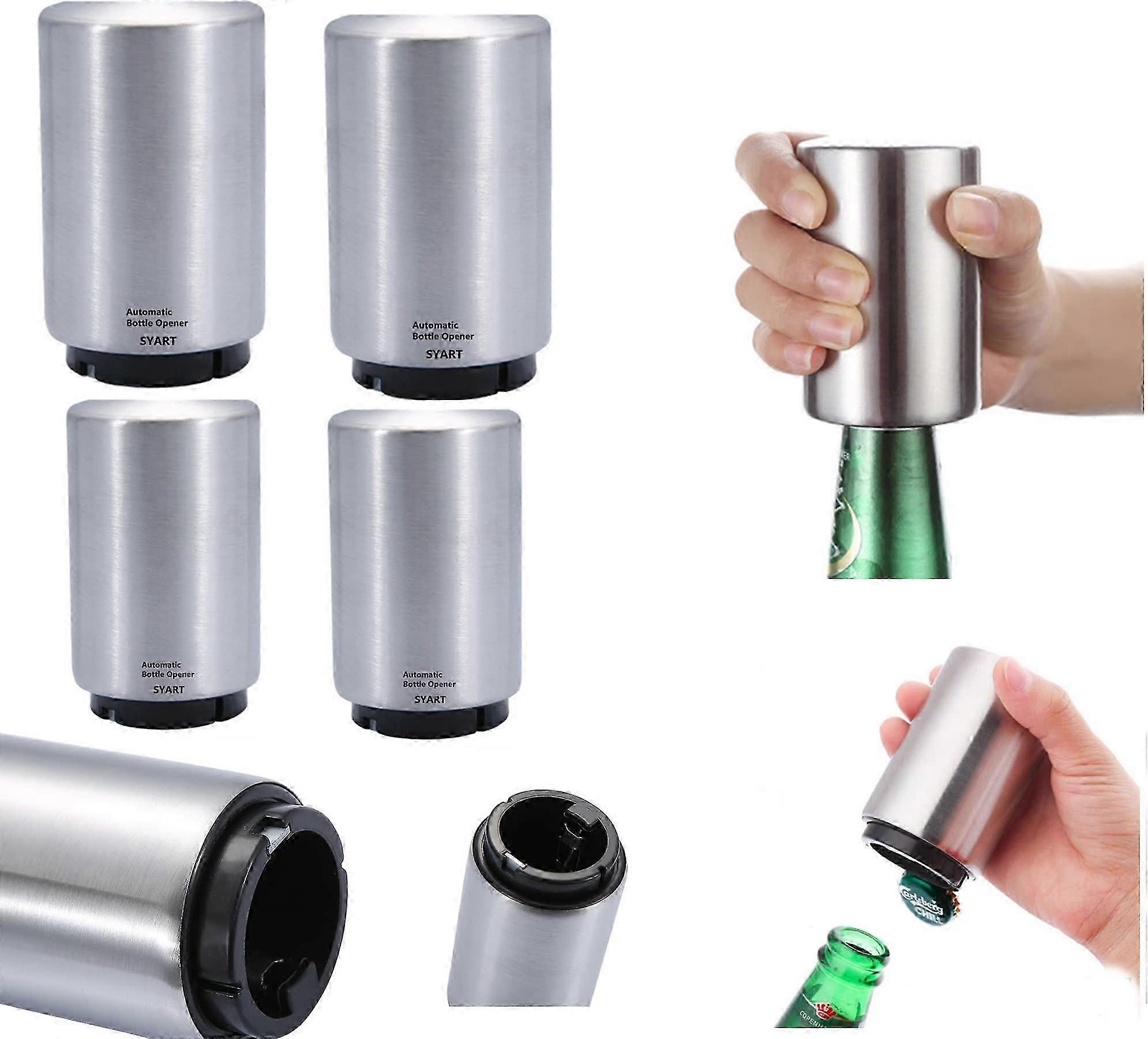 2025 4 Pack Automatic Stainless Magnetic Spring Loaded Bottle Opener