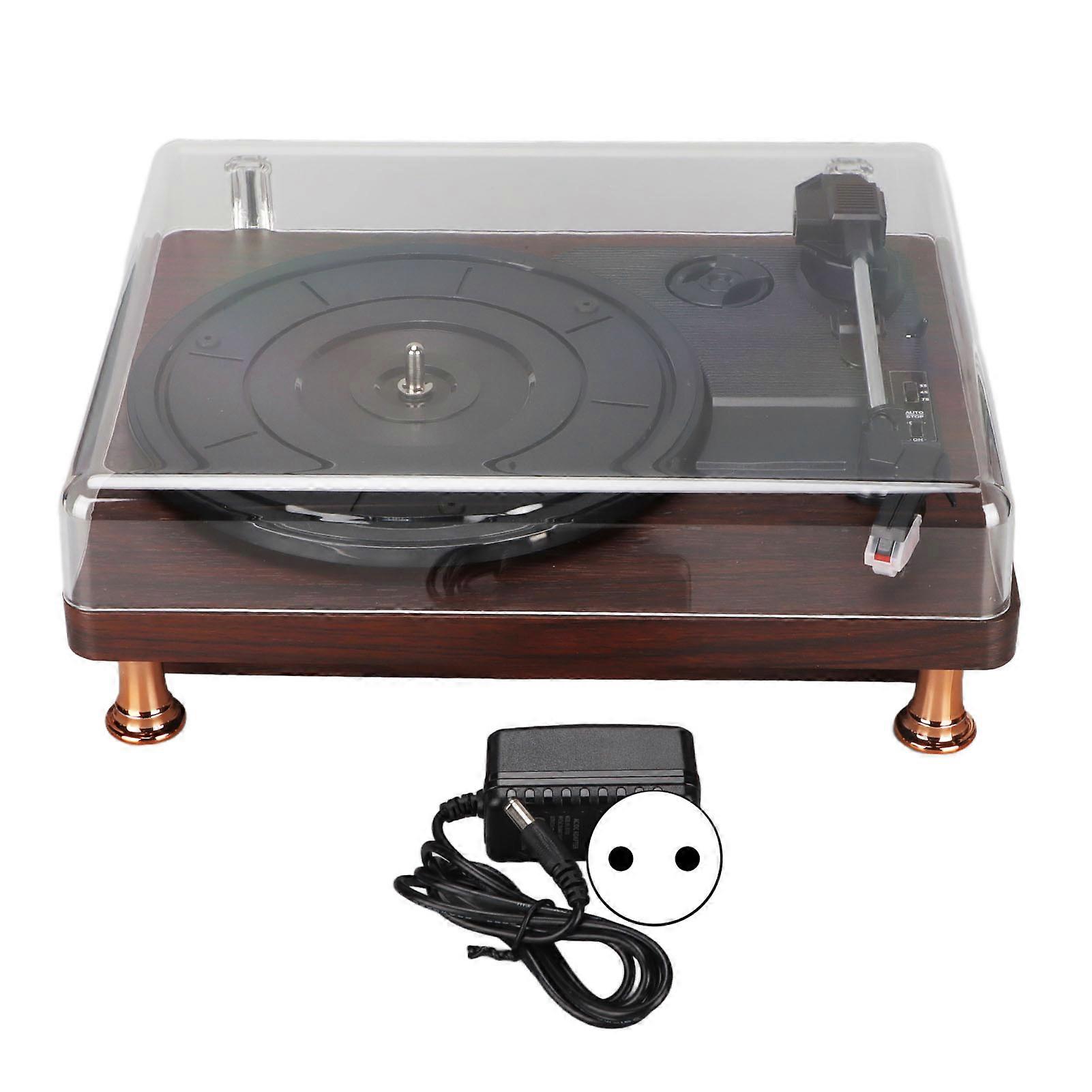 Vintage Bluetooth Record Player: 3-Speed Turntable, Clear Sound, USB Conversion, EU Plug