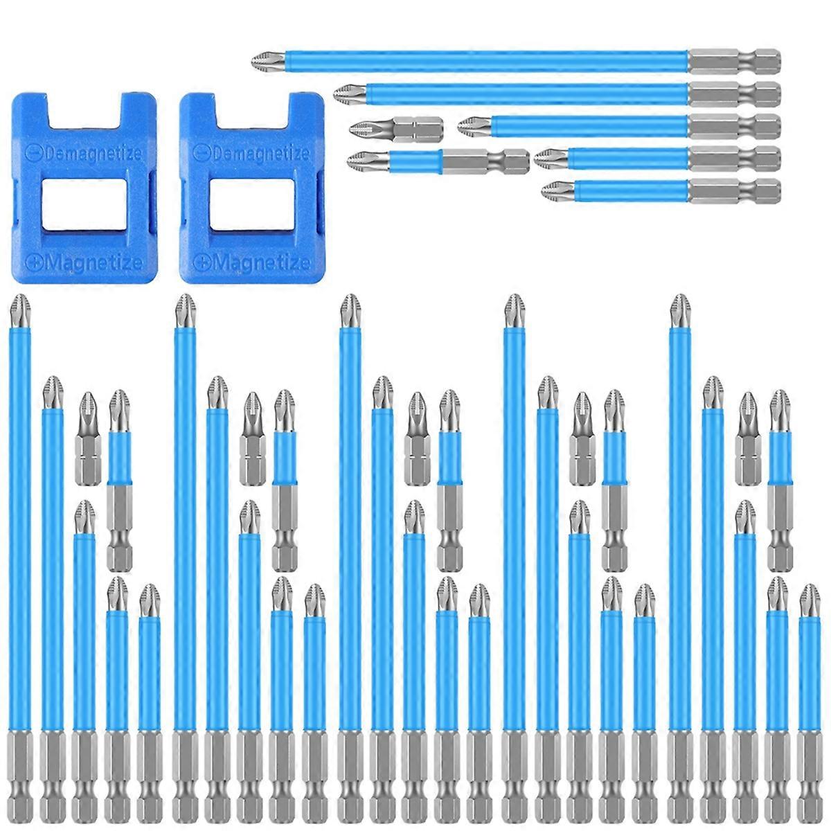 42Pcs Magnetic Screwdriver Bit Set,1/4 Inch Hex Shank Impact Driver Bit,1 Inch-6 Inch Length Steel Anti Slip Drill Bits