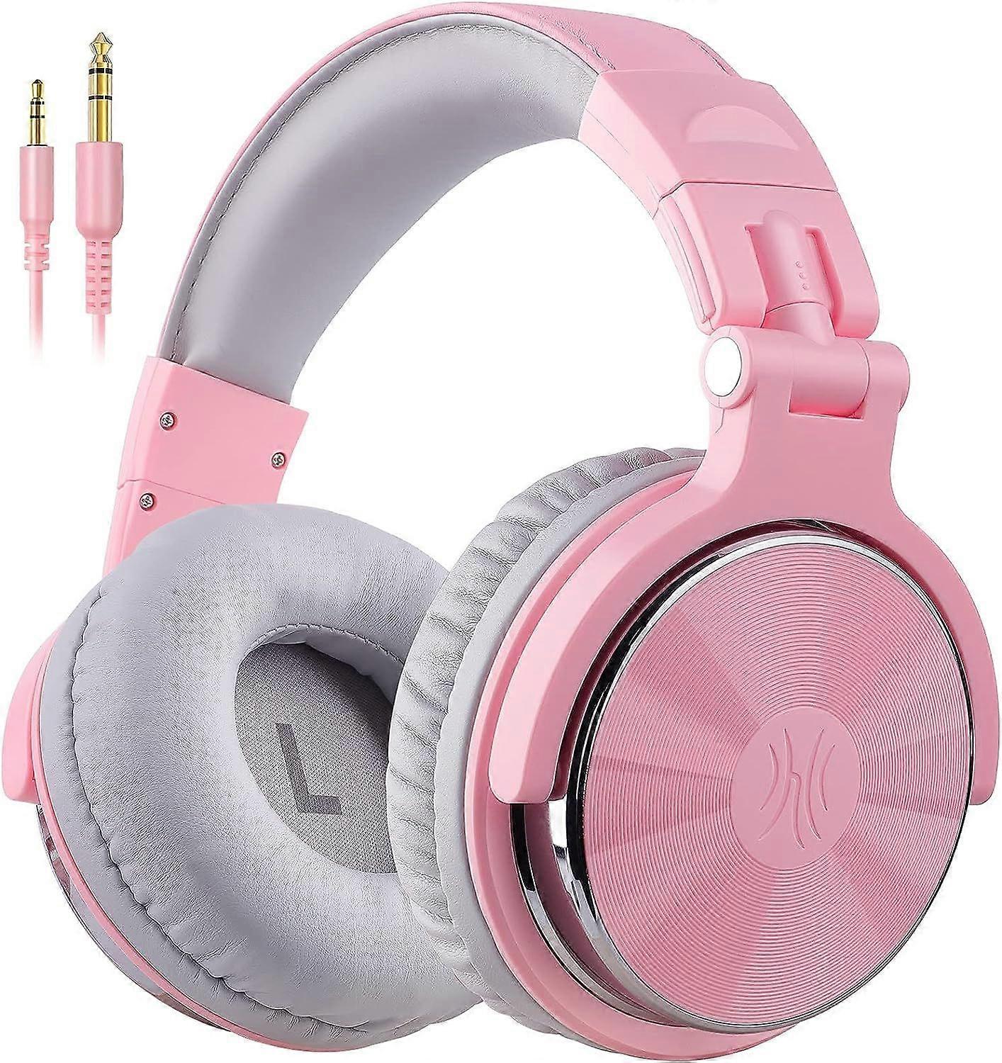 Ear Headphone, Wired Bass Headsets with 50mm Driver, Foldable Lightweight Headphones with Shareport and Mic for Recording Monitoring Mixing Podcast Gu