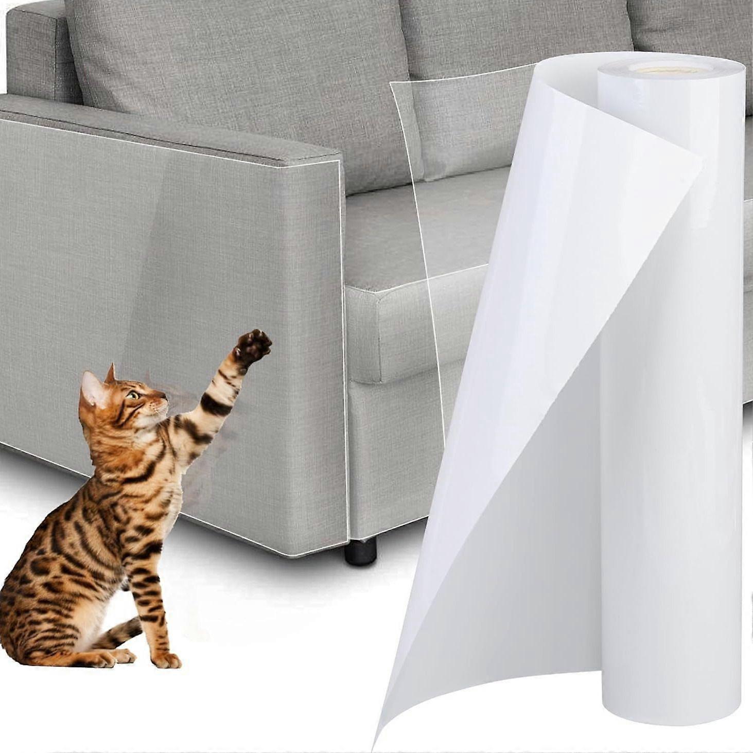 Anti Cat Scratch Furniture Protector Clear Self-Adhesive Tape For Sofa Couch Door And Walls Pet Scratch Deterrent Transparent Furniture Guard For Cats