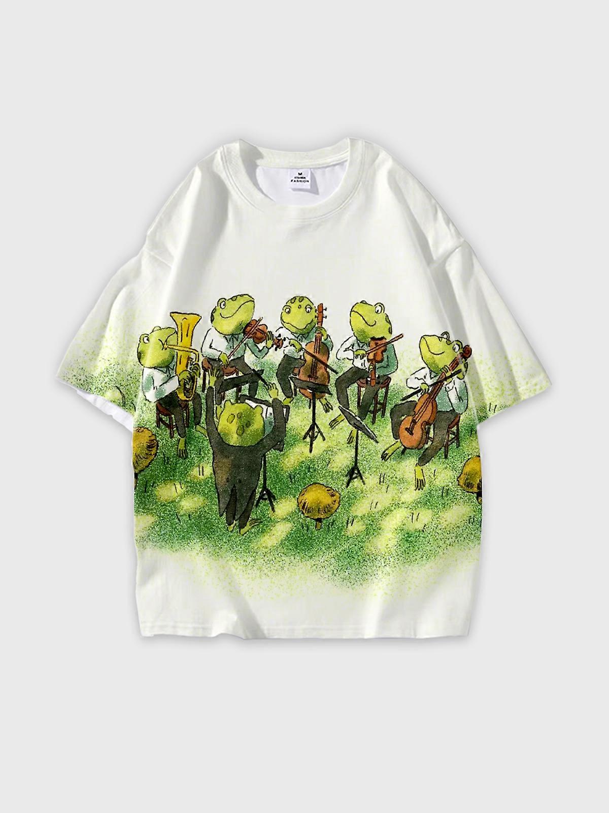 T-Shirt Short Sleeve Round Neck, Summer Casual Loose Graphic Tee, Unisex Pattern W257