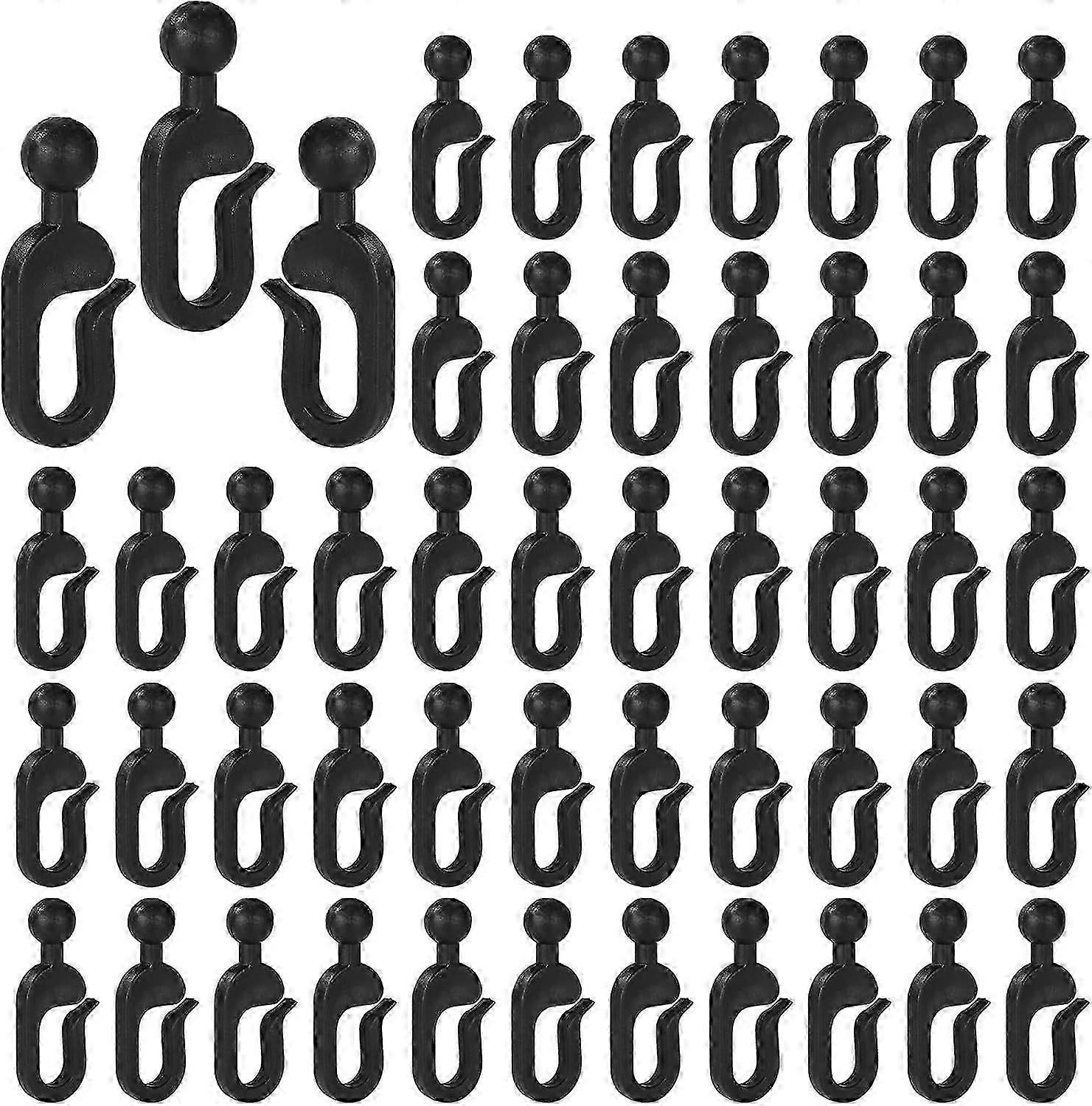 50pcs Plastic Hooks for Gazebo Curtains, Invisible Curtain Track Hooks for Outdoor Gazebo Canopy, Mosquito Netting