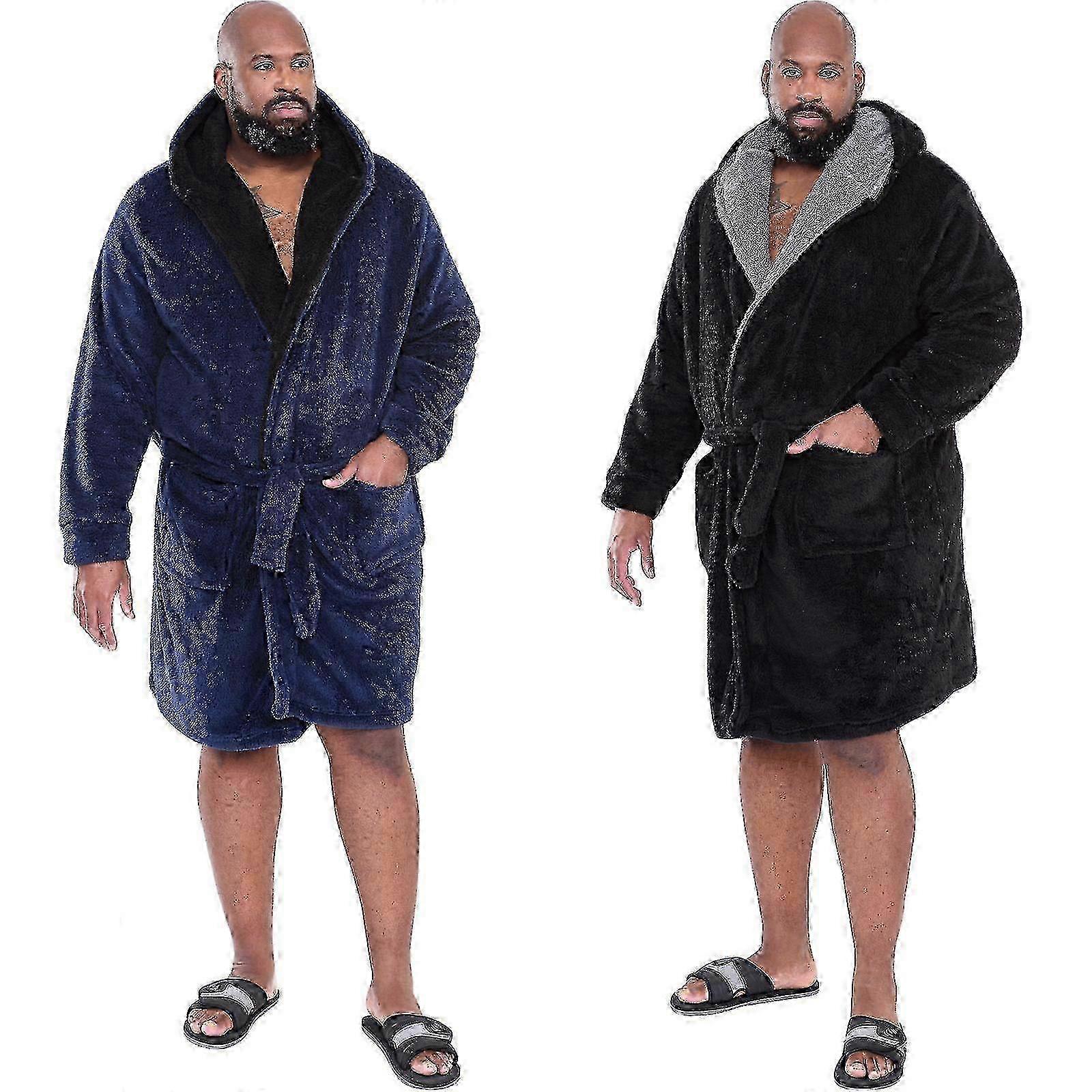 2025 Super Soft King Size Bath Robe with Hood for Tall Men