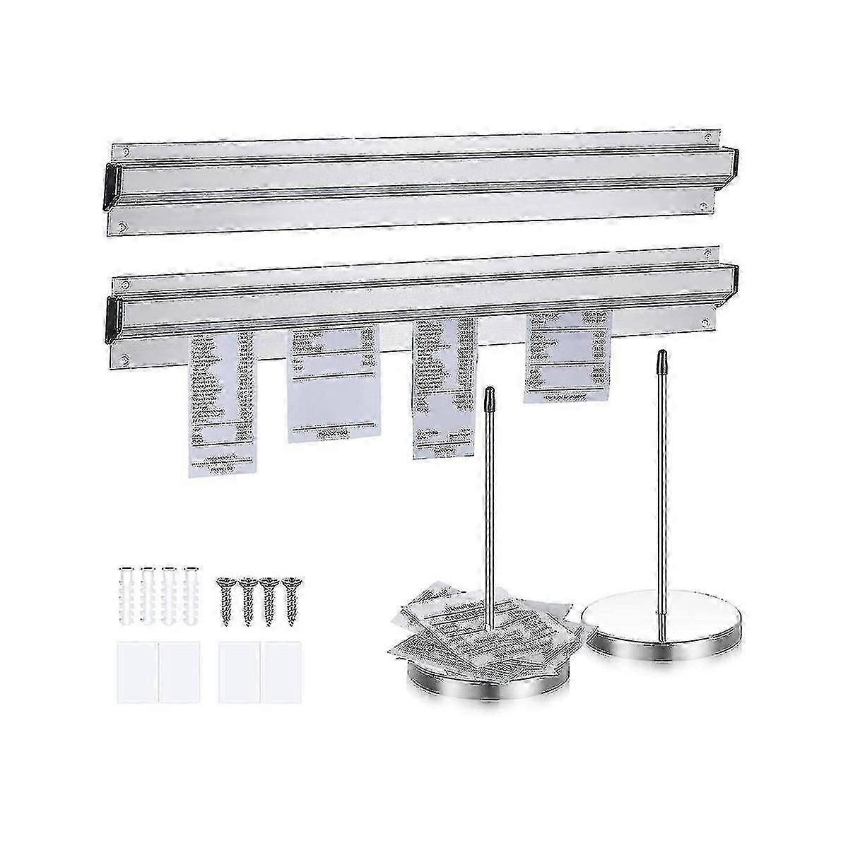 4 قطع مطعم حامل تذاكر مجموعة مع شريحة فحص الرف والصلب إيصال منظم التذاكر طعن