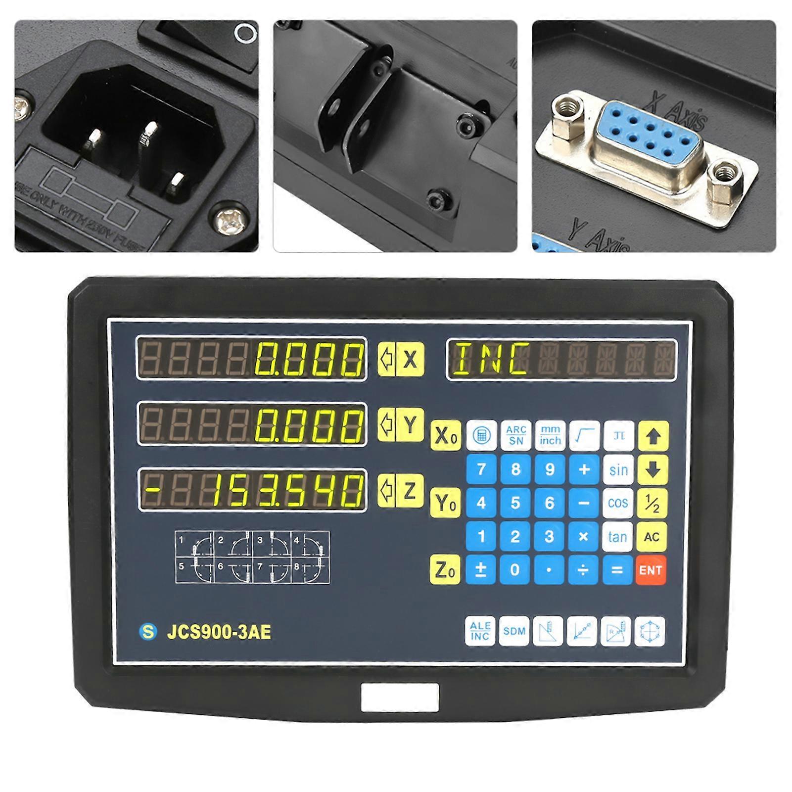 JCS900-3AE 3 Axis Digital Readout DRO for Lathe Milling 29.5x20x8cm