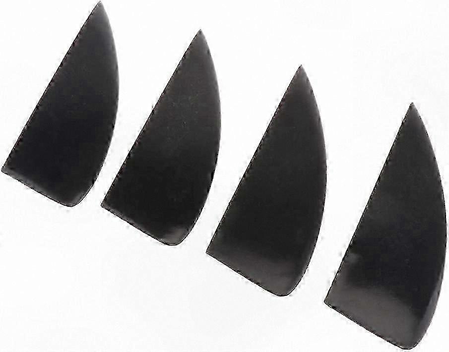 Black Fiberglass Fin Set with Hardware for Kiteboards and Surfboards - 4-Pack Universal Fit High-Performance Fins