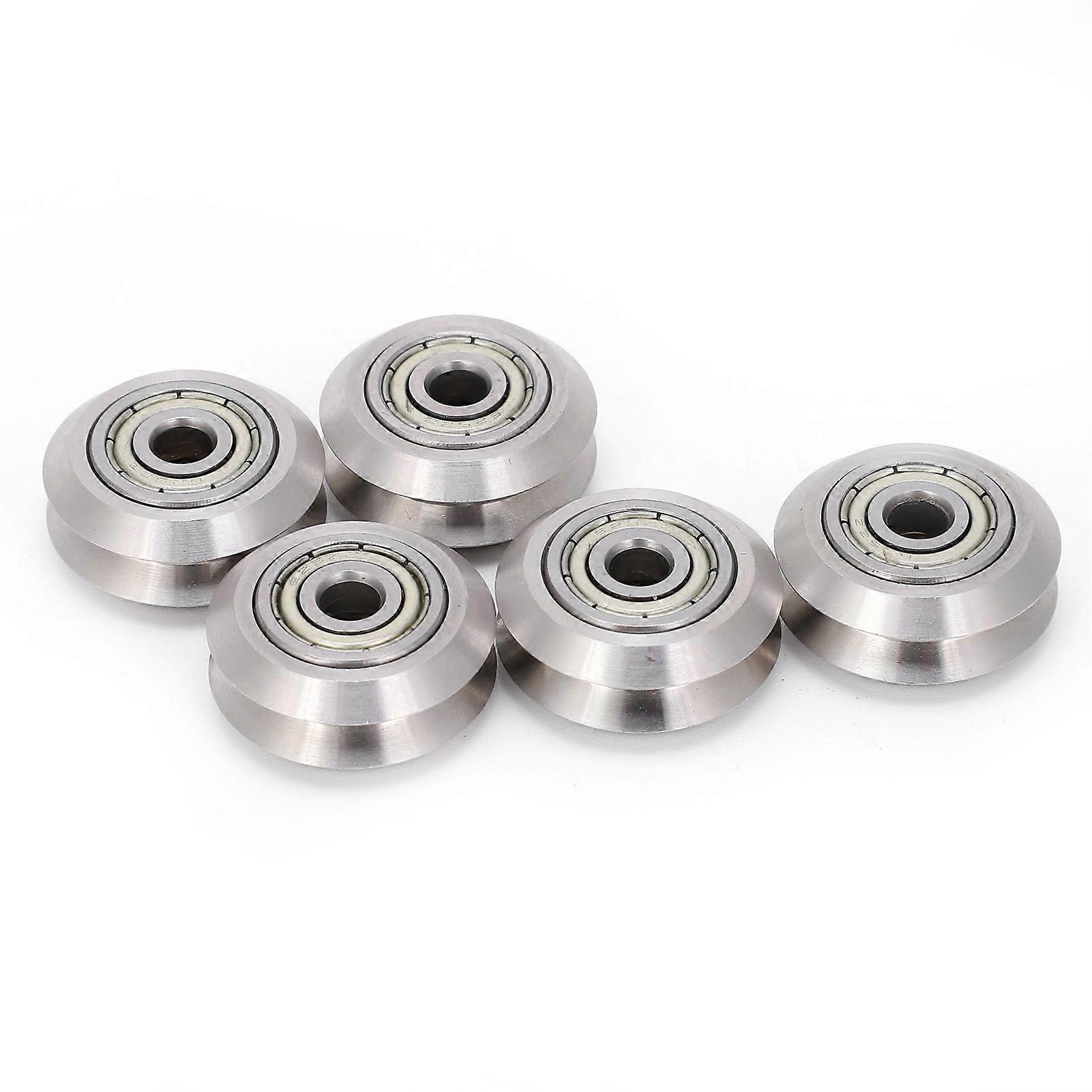 5Pcs VType Stainless Steel 3D Printer Wheels Accessories for Openbuilds 5mm Inner Hole