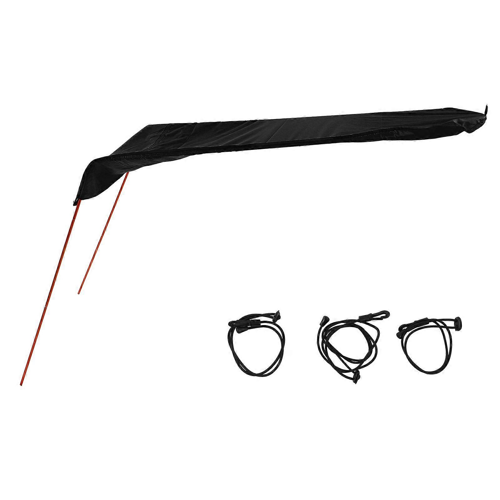 Kayak Sun Shade Canopy Waterproof Oxford Fabric Foldable Easy to Install Portable Kayak Sunshade Awning for Boat Canoe Black