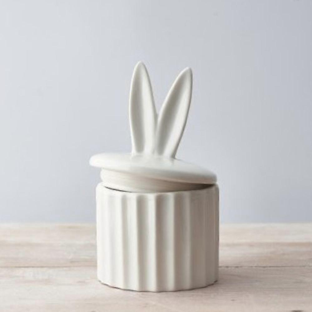 White Bunny Ears Storage Pot, 16.5cm