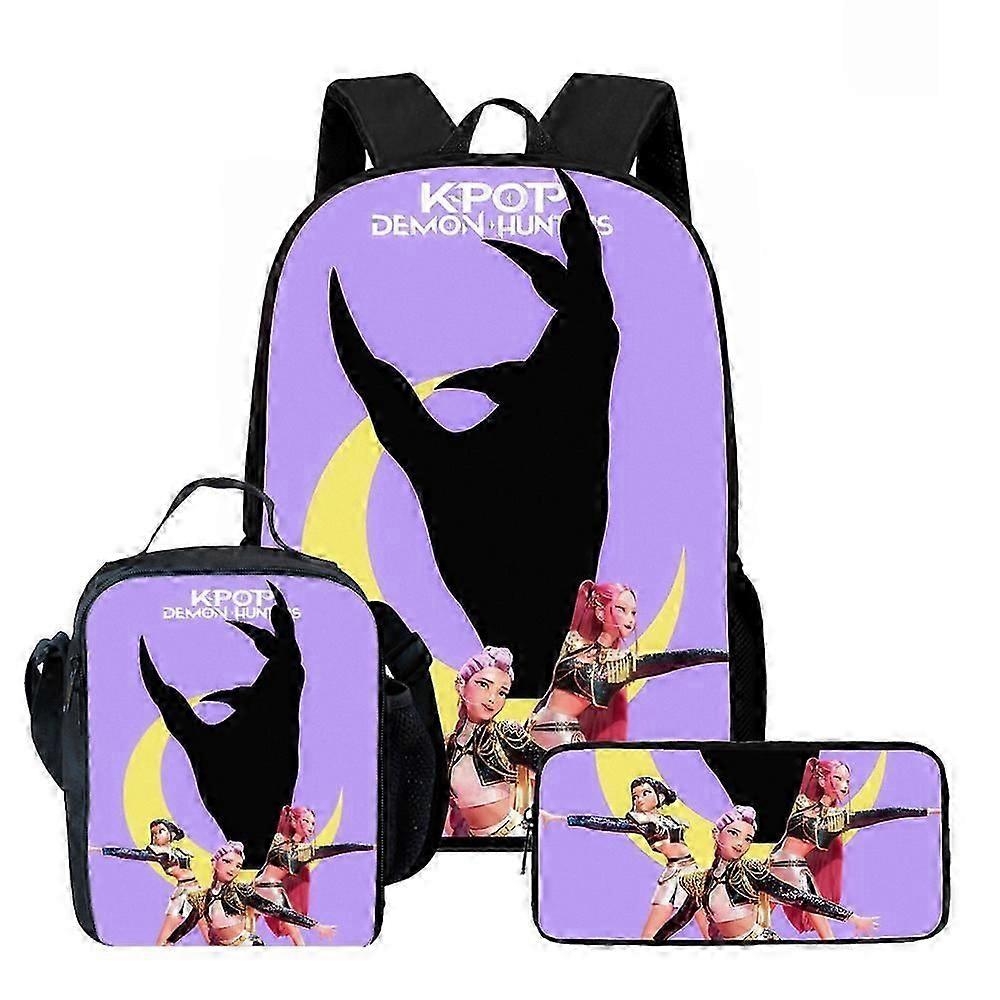 Kpop Demon Hunters Backpack Huntrix K-pop Demon Hunters School Bag Mochila Pencil Case Set