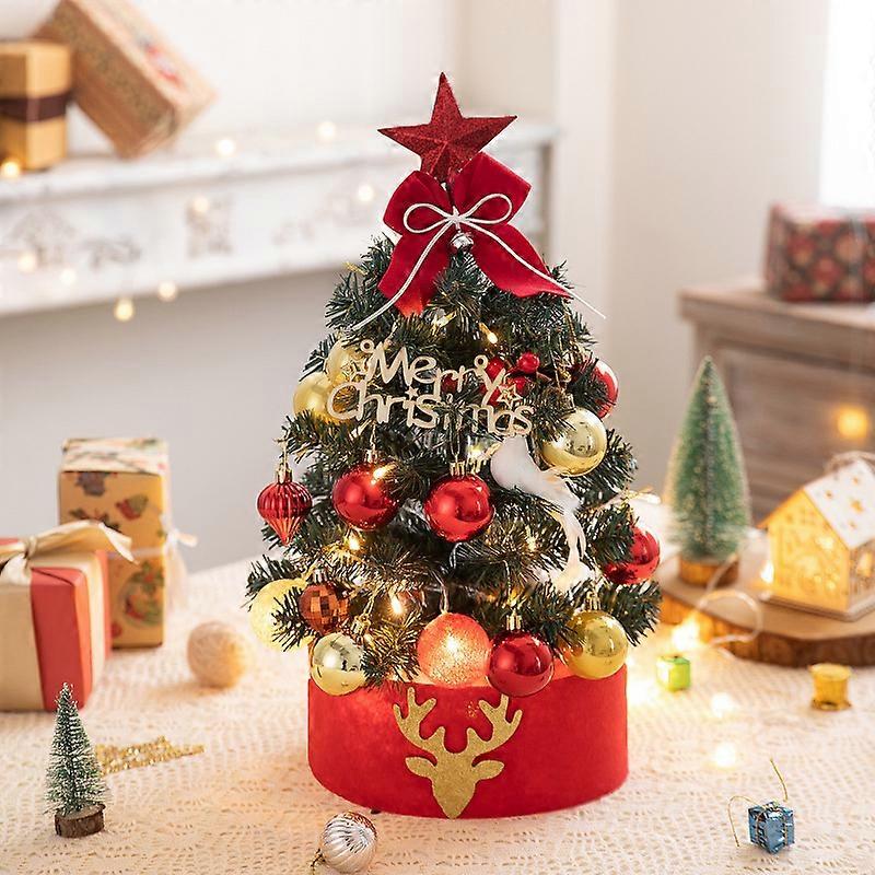 Desktop Christmas Tree Embroidered Pink Set Christmas Tree Decoration Gift Christmas Tree Decor DIY Mini Christmas Tree