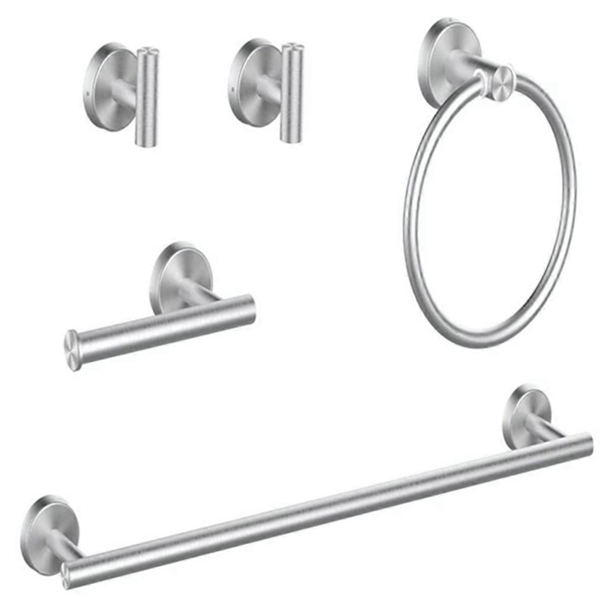 Bathroom Hardware Set Including Towel Rack for Bathroom,Toilet Tissue Holder,Robe Towel Hooks Wall Mount Bathroom Set