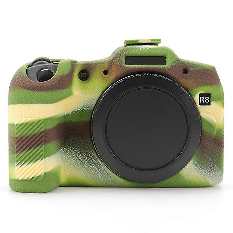 For Canon EOS R8 Soft Silicone Anti-scratch Case Litchi Texture Camera Protective Cover - Camouflage