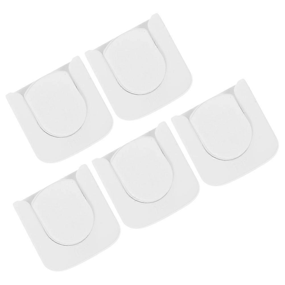 Magnetic Remote Control Mount for Store White Plastic Self-Adhesive Organizer 5Pack