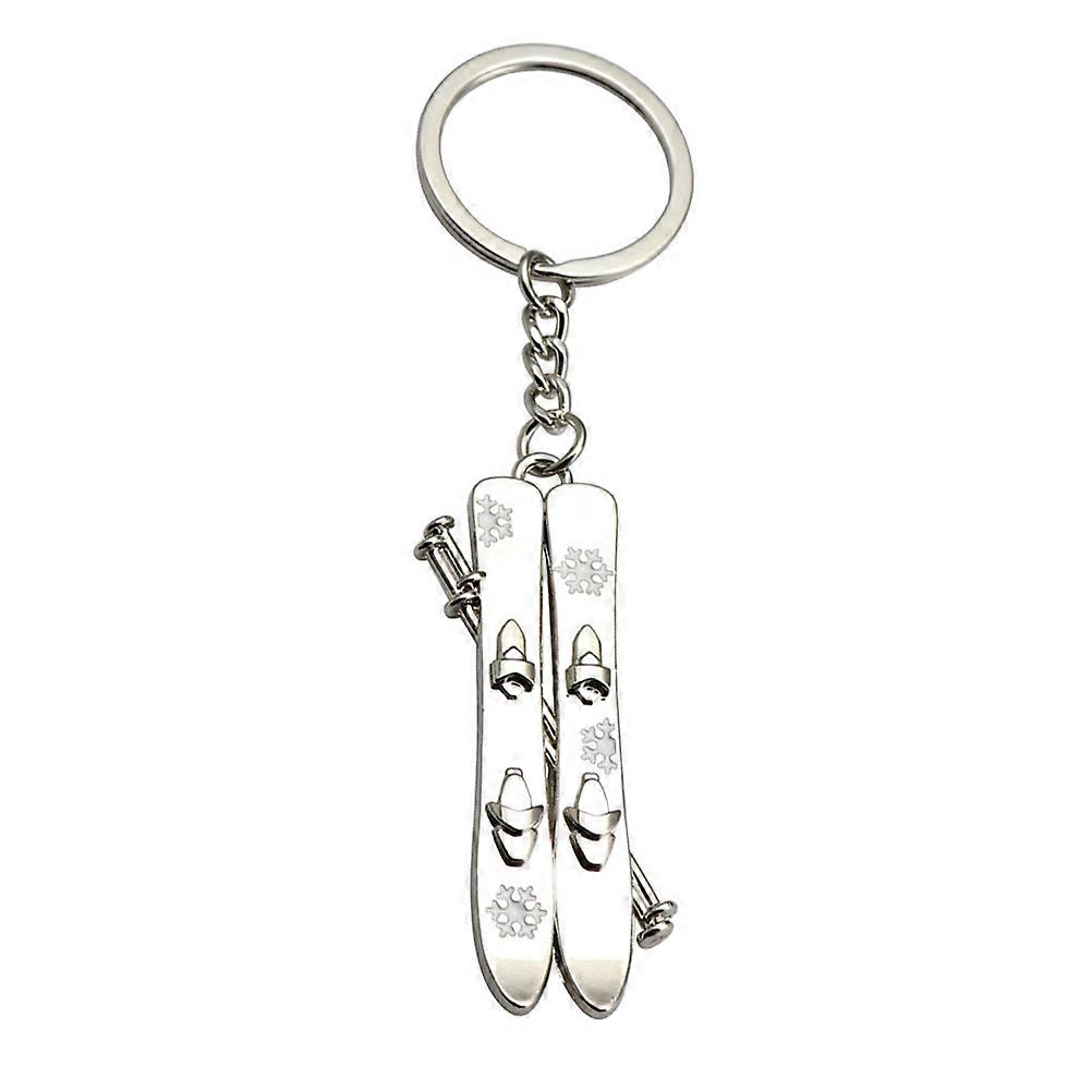 Snowboard Keychain Metal Pendant Anniversary Celebrations Silver Durable Luster 1Pack