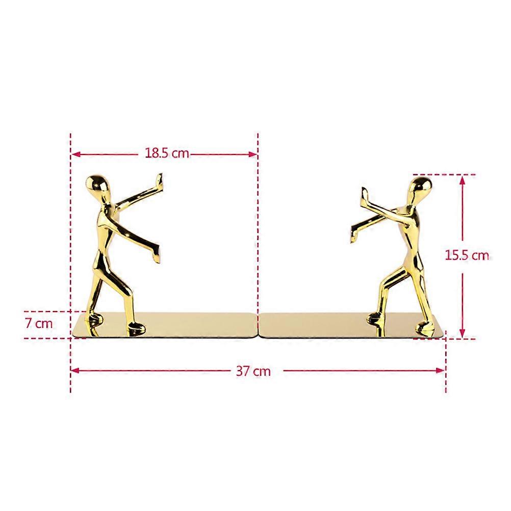 Book Supports Kung Fu Shape Bookends for Shelves 1Pair Golden