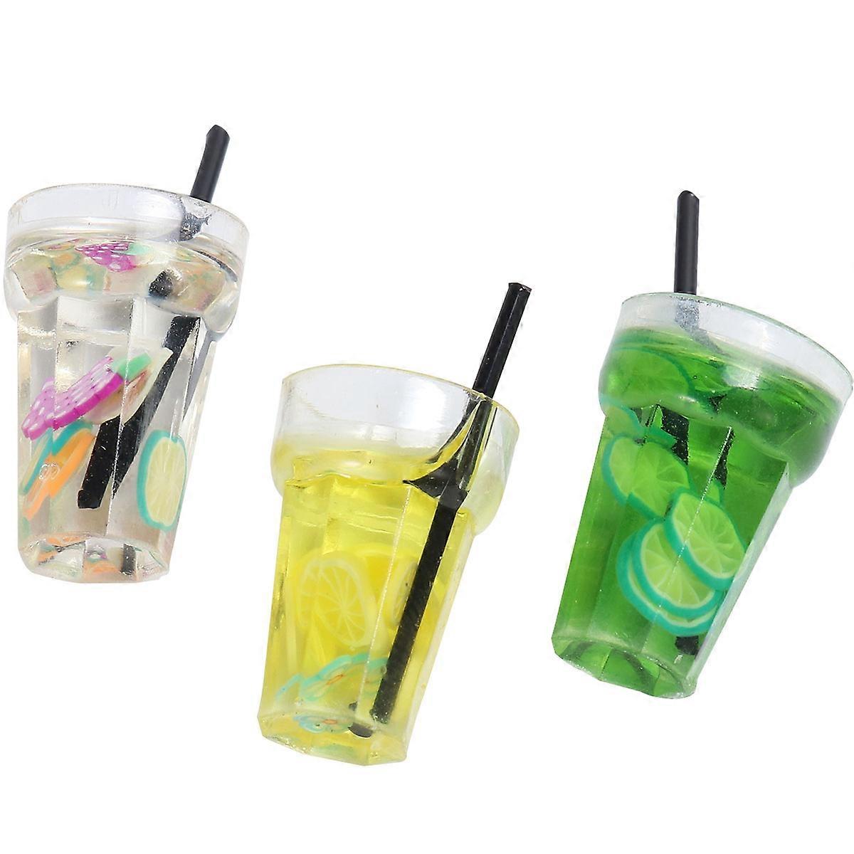 Miniature Fruit Tea DIY Scene Model for Decoration 6Pcs Set