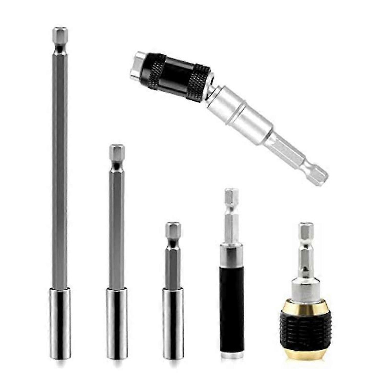 Drill Bit Holder Extension 6Pc Flexible Magnetic Swiveling Bit Tip Holder Bar Set Chuck Adapter Exte