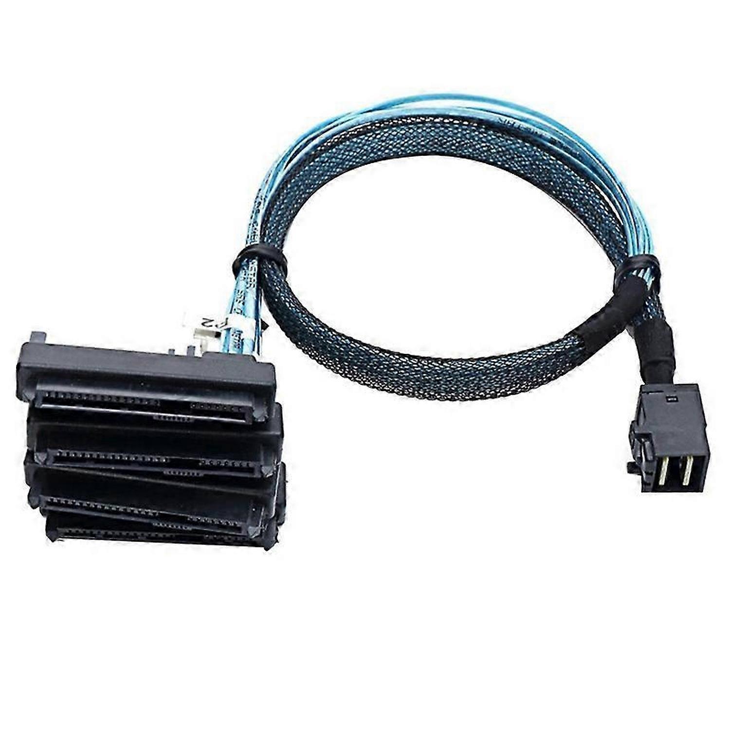 Mini SAS HD 12G SFF8643 to 4 SAS 29 Pin SFF8482 Cable Connectors with 15 Pin SATA Power Connector Co